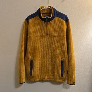 Chubbies Mustard and Navy 1/4-Zip Sweatshirt - Large
